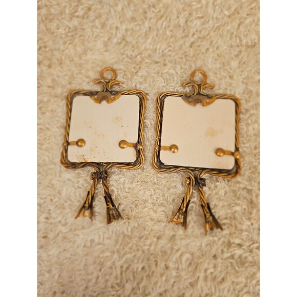 Homco Vintage Gold-Tone Metal Mirrors, Set 2 - Picture 6 of 7